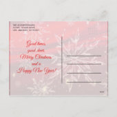 スノーフレークスレッドクリスマス恵みファミリー写真 シーズンポストカード (裏面)