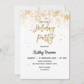 スノーフレークズクリスマスホリデーパーティ招待状カード 招待状 (正面)