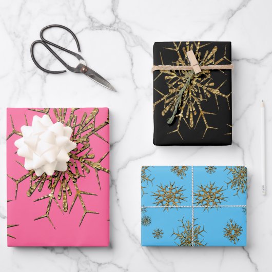 スノーフレークズフェスティバルホリデー ラッピングペーパーシート (正面)