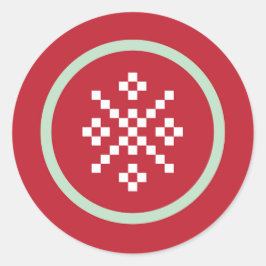 スノーフレークセーター天気シール ラウンドシール