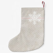 スノーフレークタイニーストライプハートクリスマスファームハウス スモールクリスマスストッキング (裏面)