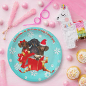 スノーフレークダッシュンドホリデーパーティープレート ペーパープレート (パーティー)