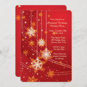 スノーフレークダングルズホリデーカード 招待状 (正面/裏面)