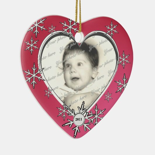 スノーフレークチャーム枠 セラミックオーナメント (右)