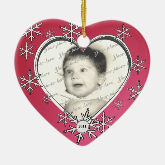 スノーフレークチャーム枠 セラミックオーナメント (正面)