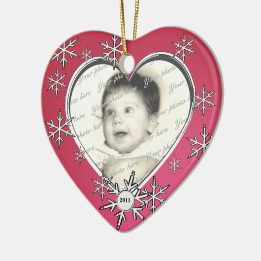 スノーフレークチャーム枠 セラミックオーナメント (左)