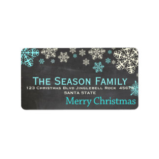 スノーフレークチョークボードクリスマス住所 シール