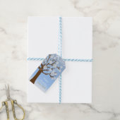 スノーフレークツリーウィンターワンダーランドスノーギフトラベル ギフトタグ (より糸付き)