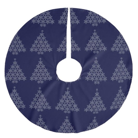 スノーフレークツリークリスマスツリースカート ブラッシュドポリエステルツリースカート (正面)