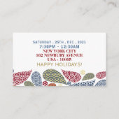 スノーフレークツリークリスマスパーティーチケット招待状 エンクロージャーカード (裏面)