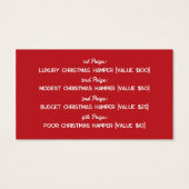 スノーフレークツリー、クリスマスパーティーラッフルチケット (裏面)