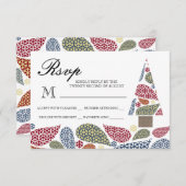 スノーフレークティアドロップツリーRSVP 出欠カード (正面/裏面)