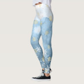 スノーフレークデザインクリスマスレギンス レギンス (左)