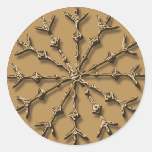 スノーフレークデザインパーソナル化可能なホリデーカードシール ラウンドシール (正面)