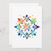 スノーフレークデザインA – ペン&インク シーズンカード (正面/裏面)