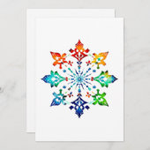 スノーフレークデザインB – ペン&インク シーズンカード (正面/裏面)