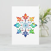 スノーフレークデザインB – ペン&インク シーズンカード (スタンド正面)