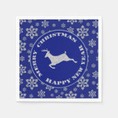 スノーフレークトナディアシルバーブルー スタンダードカクテルナプキン (正面)