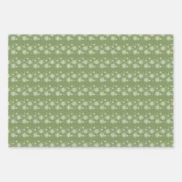 スノーフレークトリオクリスマス/ウィンターラッピング紙 ラッピングペーパーシート