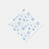 スノーフレークトレンディー冬 スタンダードカクテルナプキン (角)