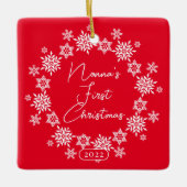 スノーフレークノンナ初めてのクリスマス セラミックオーナメント (正面)