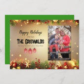 スノーフレークハッピーホリデーズクリスマスカード シーズンカード (正面/裏面)