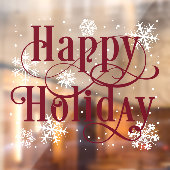 スノーフレークハッピーホリデーデカールストアウィンドウクリング ウィンドウサイン (シート2)