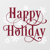 スノーフレークハッピーホリデーデカールストアウィンドウクリング ウィンドウサイン (シート)