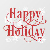 スノーフレークハッピーホリデーレストランウィンドウクリング ウィンドウサイン (シート)