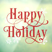 スノーフレークハッピーホリデーレストランウィンドウクリング ウィンドウサイン (シート3)