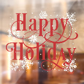 スノーフレークハッピーホリデーレストランウィンドウクリング ウィンドウサイン (シート2)