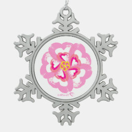 スノーフレークハートオーナメント スノーフレークピューターオーナメント