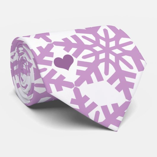 スノーフレークハートパターン ネクタイ (ロール)