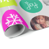 スノーフレークバウブルパターンクリスマスファミリーの写真 ラッピングペーパー (ロールコーナー)