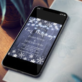 スノーフレークバーブルーウッド冬の素朴結婚な 招待状