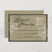 スノーフレークバーラップルックレスポンスカード 出欠カード (正面/裏面)