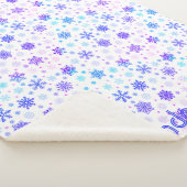 スノーフレークパステルピンクアンドブルー名前をカスタムする エレガント シェルパブランケット (3/4)