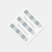 スノーフレークパターカスタムン文字紙ナプキン スタンダードカクテルナプキン (角)