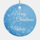 スノーフレークパーソナライズされたオーナメント セラミックオーナメント (裏面)