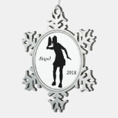 スノーフレークパーソナライズされたテニスクリスマスオーナメント スノーフレークピューターオーナメント (右)