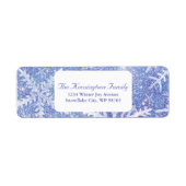 スノーフレークパーソナライズされたファミリーホリデーメールラベル ラベル (正面)