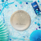 スノーフレークパーソナライズされた金ゴールドホリダ |紙プレート ペーパープレート (パーティー)