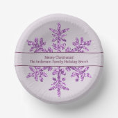 スノーフレークパープルグラムキュートクリスマスパーティー ペーパーボウル (正面)