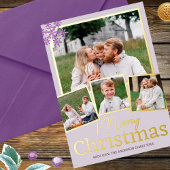 スノーフレークパープルグラム4フォトコラージュ金ゴールド 箔シーズンカード