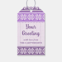 スノーフレークパープルノルディックニットセーターあなたの挨拶