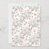 スノーフレークピンクと金ゴールドグリッター冬のベビーシャワー 招待状 (裏面)