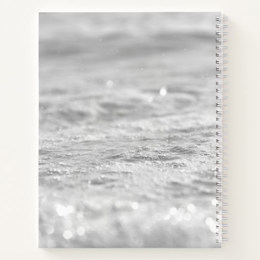 スノーフレークピンクウォーターカラーベビーシャワーゲストブック ノートブック (裏面)