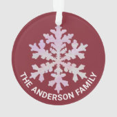 スノーフレークピンクオパールおもしろい2面クリスマス写真 オーナメント (裏面)