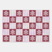 スノーフレークピンクオパール平和ジョイ愛4写真 ラッピングペーパーシート (正面2)