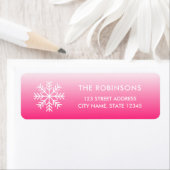 スノーフレークピンクグラデーション差出人住所 ラベル (インサイチュ)